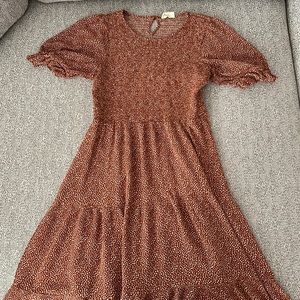 Rust midi dress